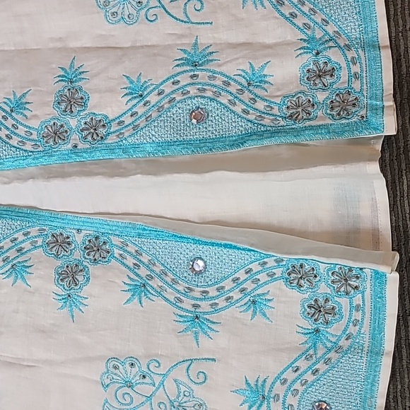 Anne Carson Vintage Linen Embroidered Skirt - Picture 11 of 12